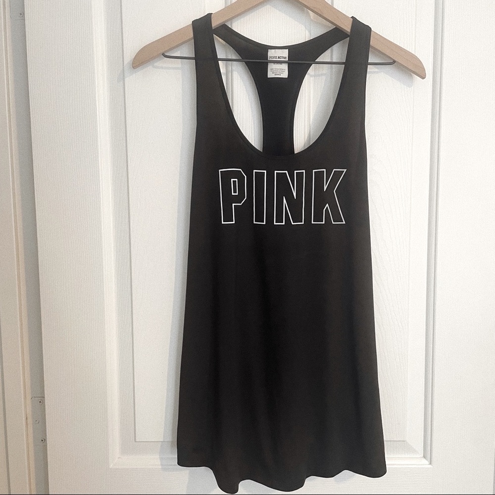 PINK Active Black Racerback Workout Top
